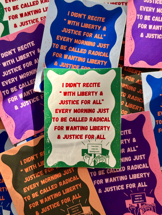 Liberty & Justice Sticker