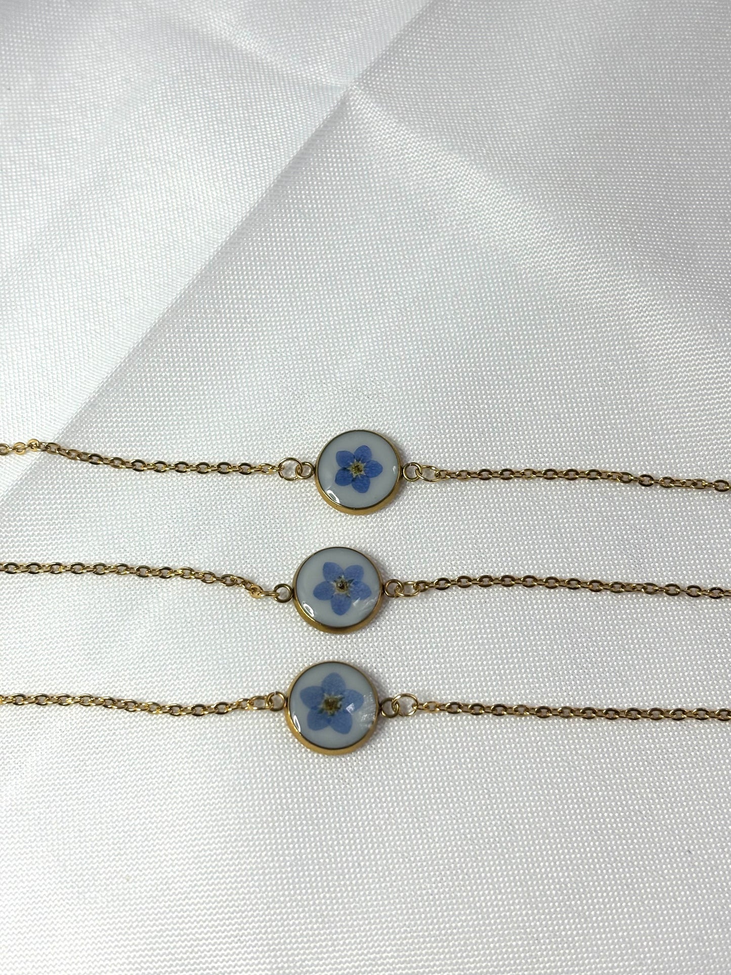 Gold forget-me-not bracelet