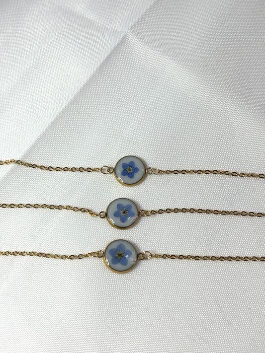 Gold forget-me-not bracelet