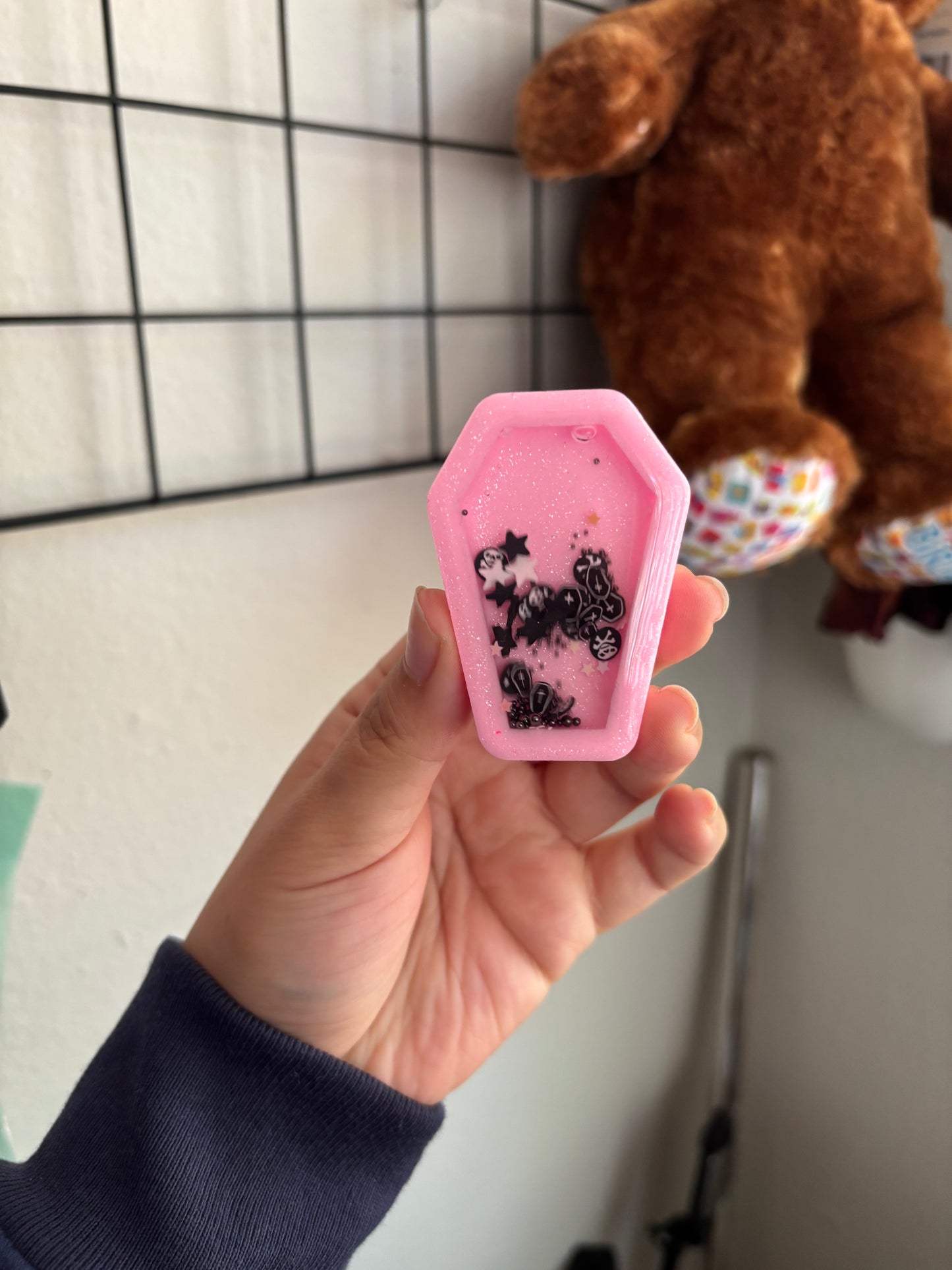 B- grade Pink coffin badge reel