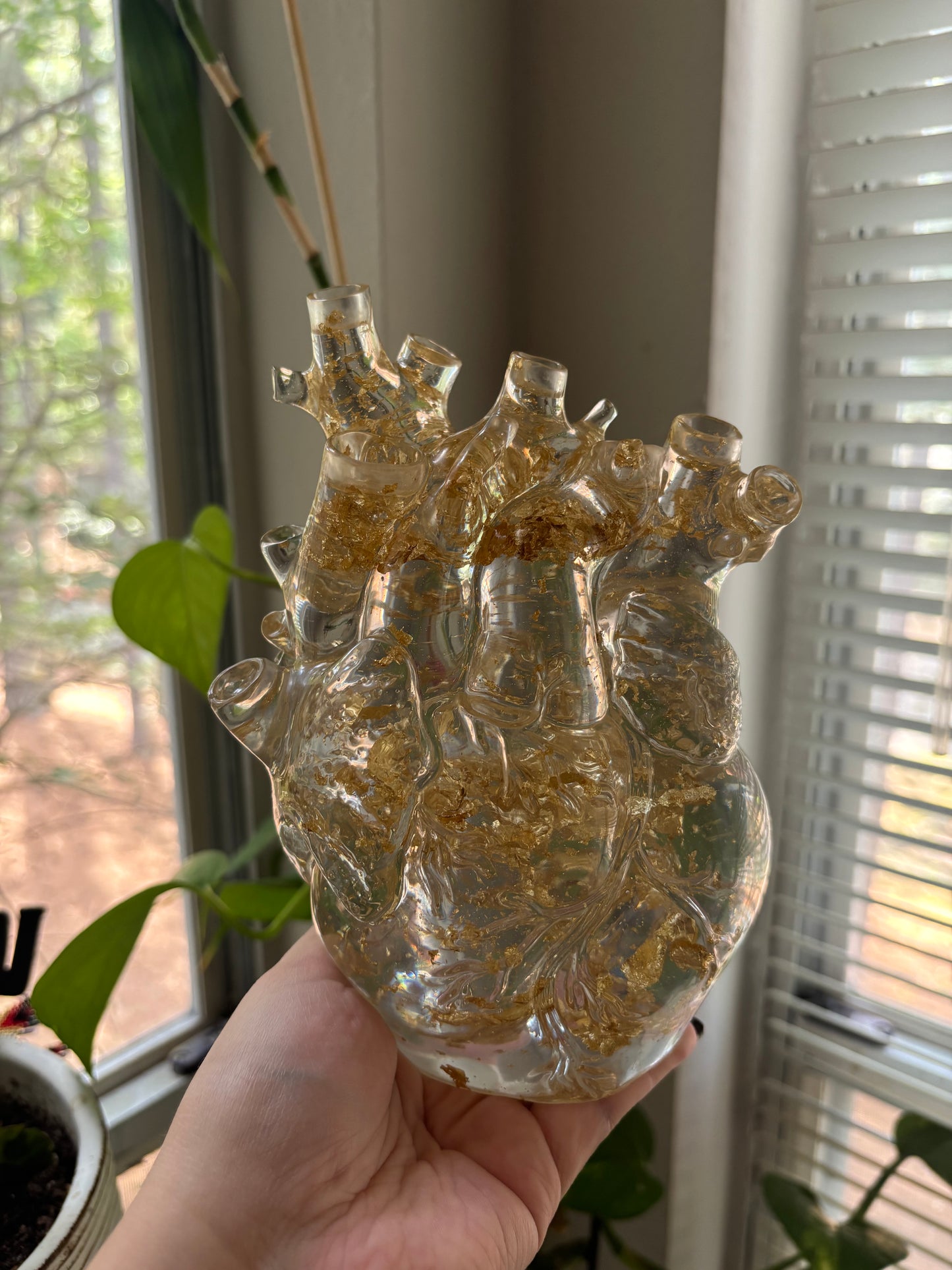Anatomical heart resin sculpture