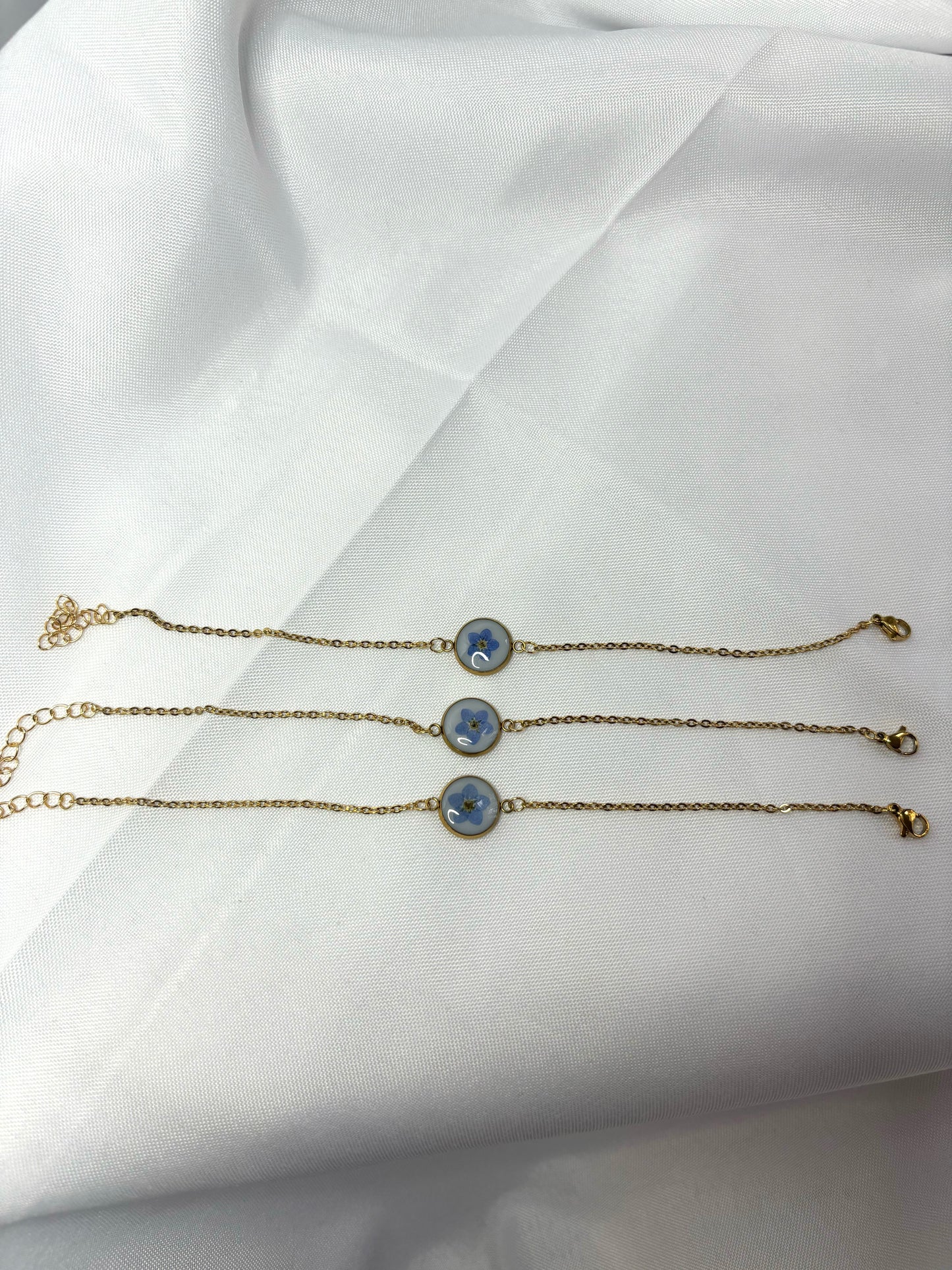 Gold forget-me-not bracelet