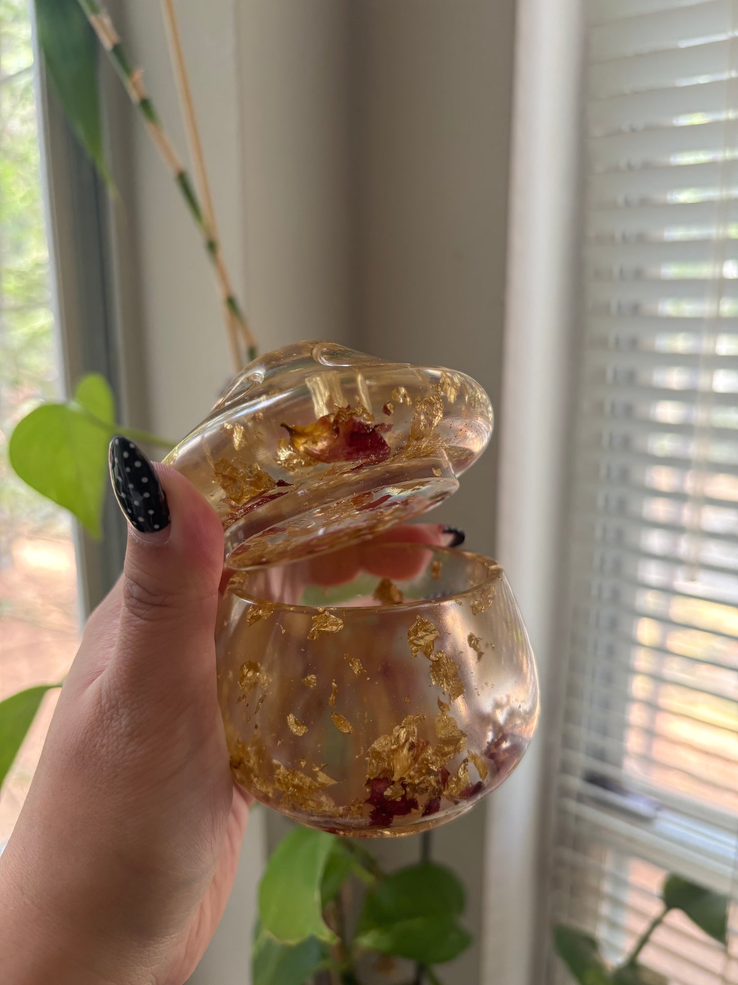Rose petal mushroom jar