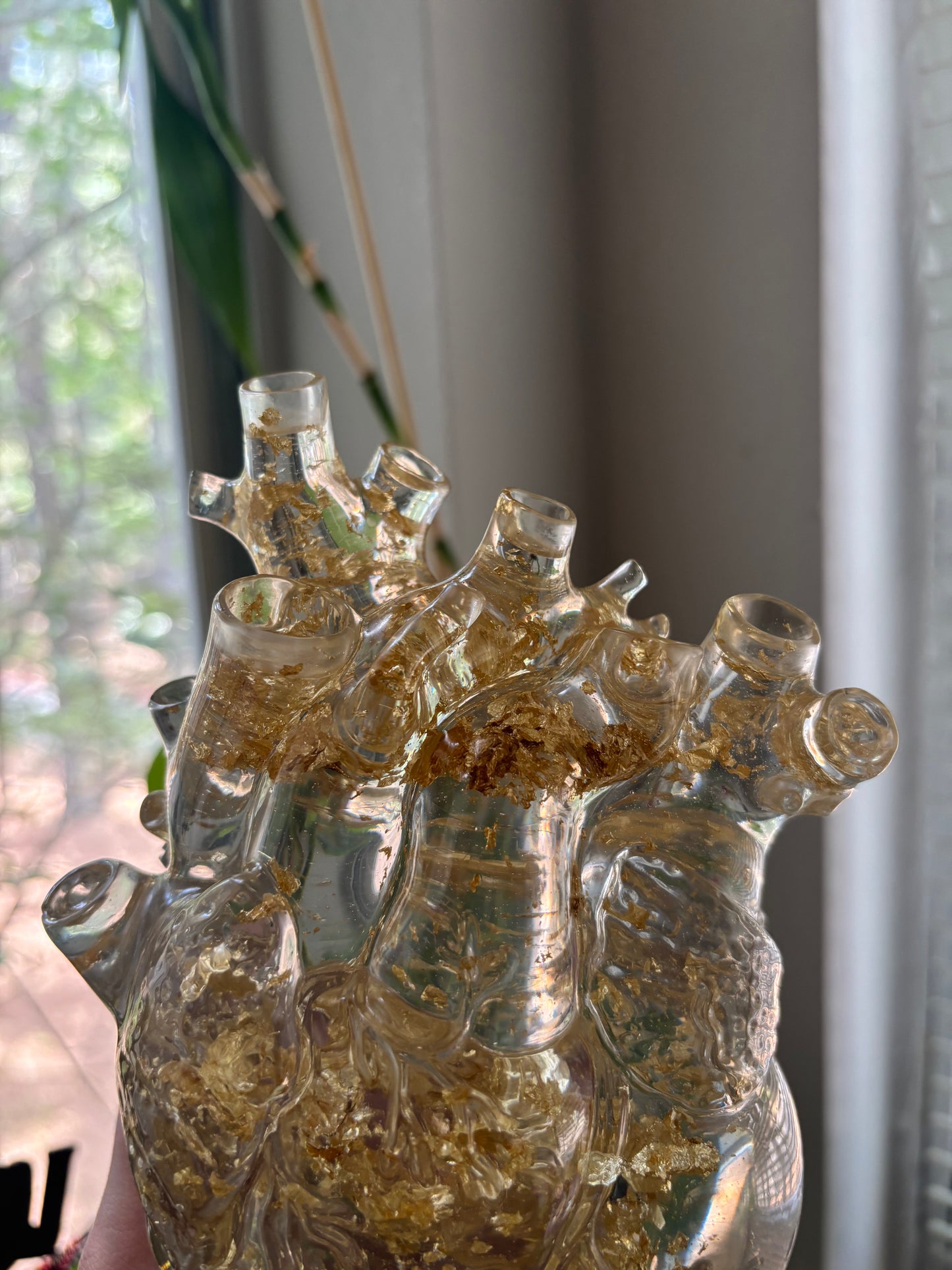 Anatomical heart resin sculpture