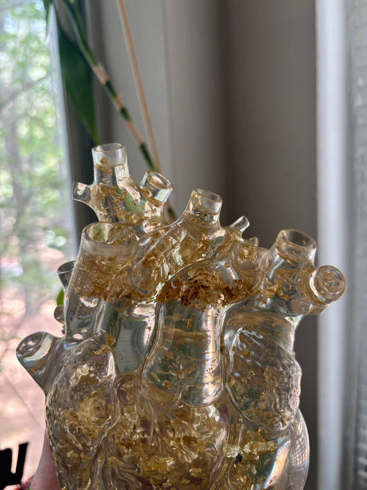 Anatomical heart resin sculpture