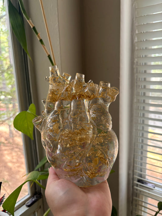 Anatomical heart resin sculpture
