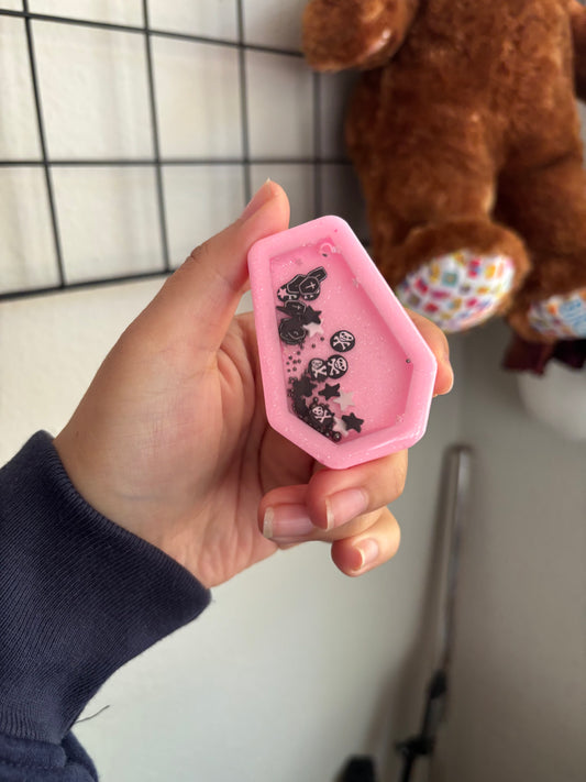 B- grade Pink coffin badge reel
