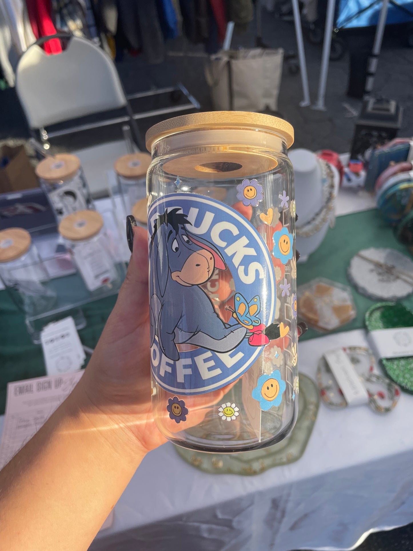 Eeyore glass cup