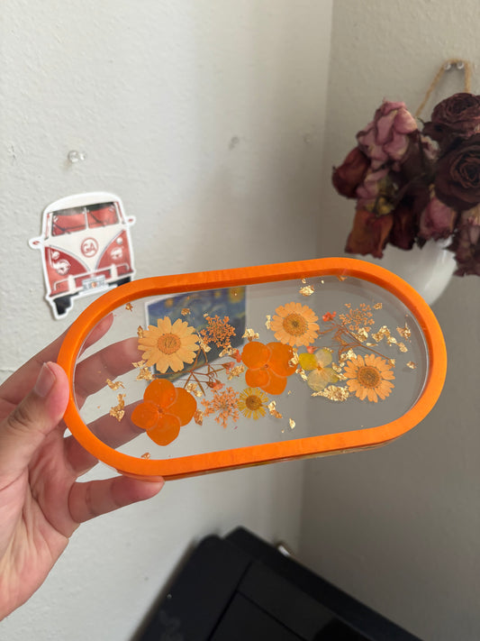 Orange floral tray