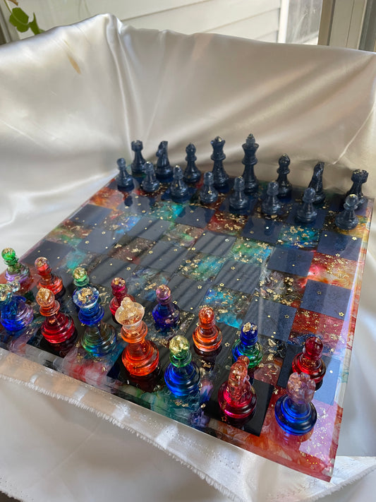 Tablero de ajedrez con tinta de alcohol Nebula